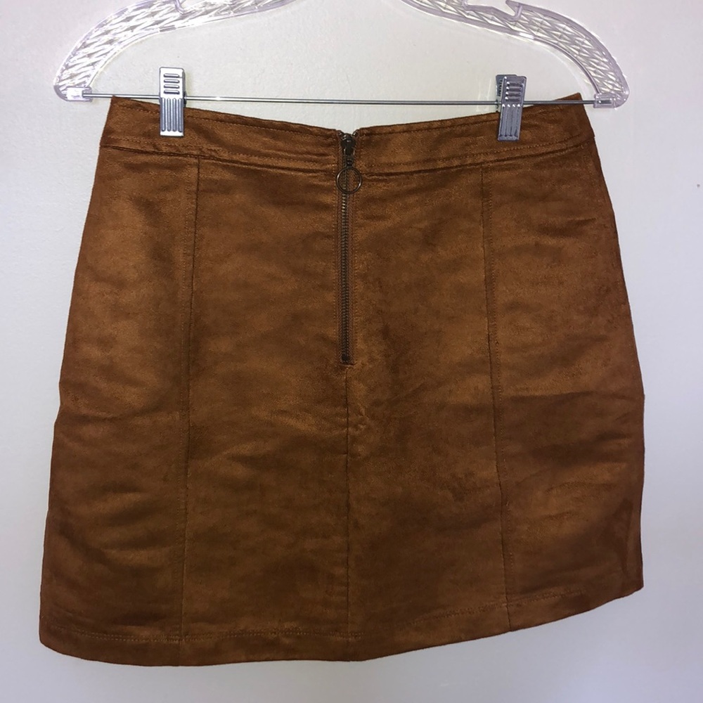 brown suede skirt